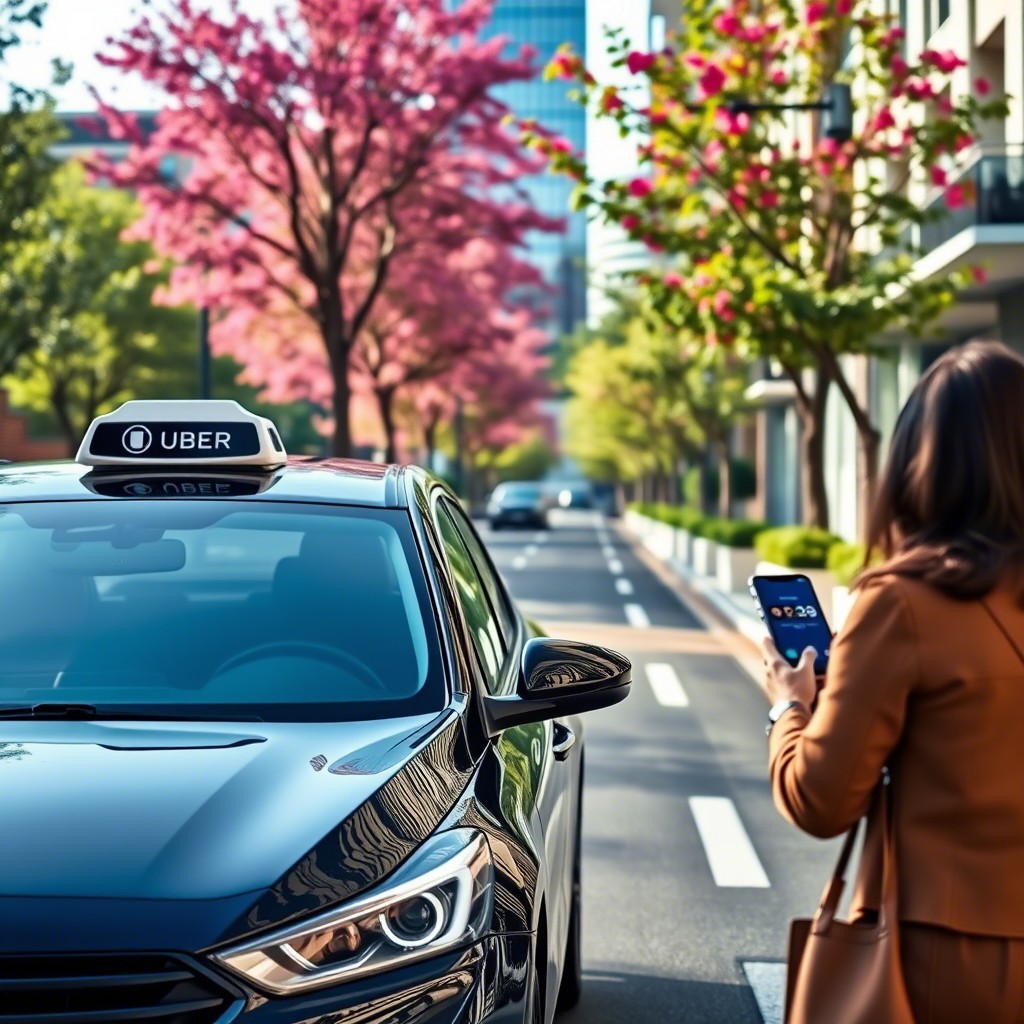 passageiro pegando carro de uber